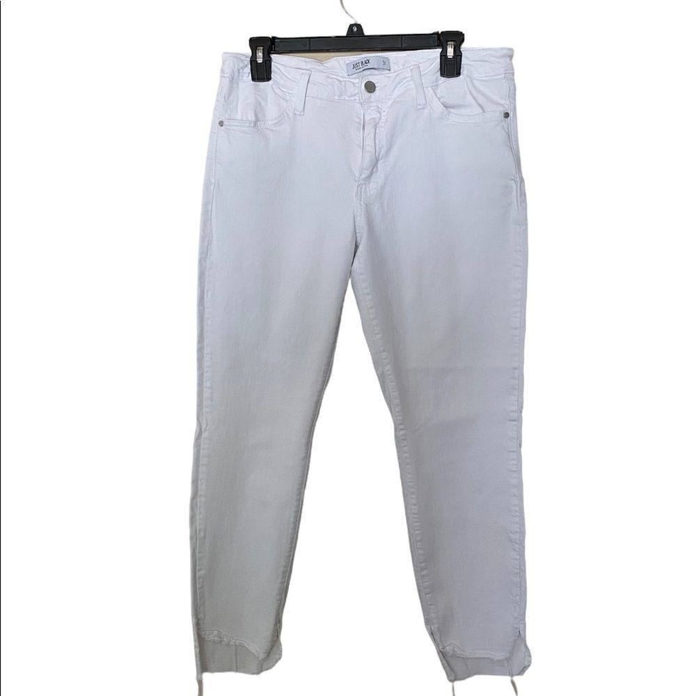 Just Black Optic White Frayed Hem Jeans